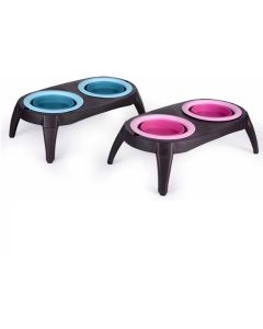 Ciotole per cani elevate mangiatoia a doppia ciotola ciotole per cani da viaggio supporto per ciotole per cani e gatti con 2 ciotole in silicone pieghevoli mangiatoia per animali sollevata adatto per cani di piccola taglia e gatti