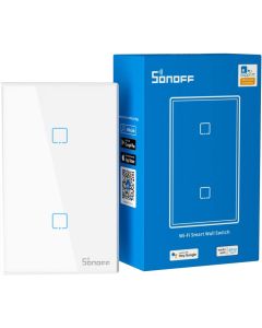 Sonoff T2 US Interruttore Smart WiFi e RF a 2 Pulsanti, Touch Screen, Controllo Remoto e Vocale