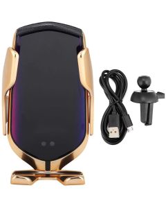 Caricabatteria da auto wireless con sensore intelligente, ricarica rapida Qi da 10 W.