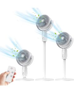 Ventilatore Ricaricabile 3-in-1 da Pavimento – Portatile, Silenzioso, Regolabile con Telecomando