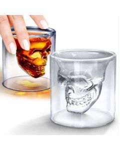 Bicchiere a forma di teschio per vodka, brandy, whisky, birra ed alcolici