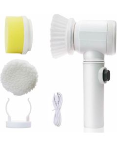 Magic brush 5 in 1 spazzola elettrica rotante per pulizia con 3 testine di pulizia sostituibili, spin scrubber