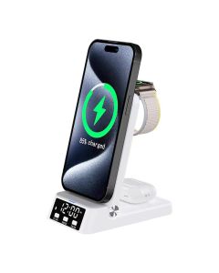  Dock di Ricarica 4 in 1 Compatibile con iPhone (Serie 8-15), Samsung, OnePlus, AirPods 2/3/Pro e Smartwatch