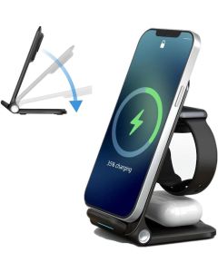Caricatore wireless 3 in 1 pieghevole stazione di ricarica wireless rapida