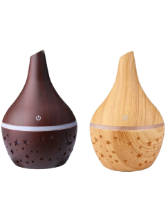 Diffusore di aromi ed umidificatore elettrico 300 ml con incavi a forma di stelle e luna - illuminazione led 