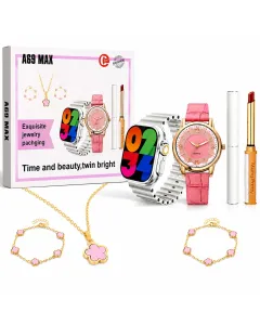 A69 MAX Smartwatch Donna Set Regalo Completo con Orologio Analogico, Gioielli, Cinturini e Accessori Beauty – Chiamate Bluetooth e Monitoraggio Attività