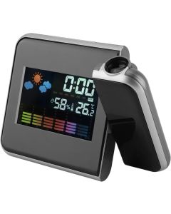 Sveglia a Proiezione LED con Previsioni Meteo, Calendario e Display Umidità