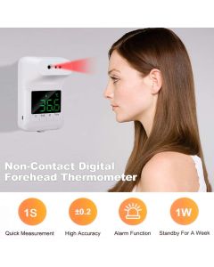 Termometro Digitale Termoscanner Ir Infrarossi Autonomo Da Parete Muro Febbre Con Voce In Italiano