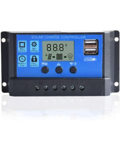 Regolatore di carica con usb pannello solare 12-24v 10a controller ricarica