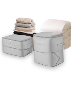 Custodie Pieghevoli per Piumoni Kit 52x42x60cm - Organizer Autocomprimente Ultra Salvaspazio (grigio)