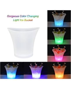 Secchiello per Ghiaccio Smad Mini 7 Litri - Secchiello in Plastica Trasparente con LED Multicolore per Champagne, Vino e Bevande - Ideale per Bar, Discoteche, Karaoke e Feste