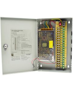 Alimentatore CCTV 18 canali Uscita 12 V 30 Amp Scatola Porta con Fusibile PTC Alimentatore distribuito per CCTV DVR Sistema di Sicurezza e telecamere
