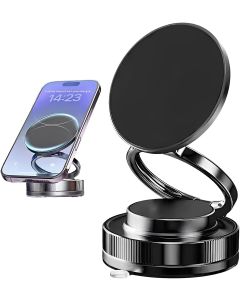 Supporto Magnetico Smartphone 360° – Rotazione Totale, Adesione Sottovuoto + Magnete, Pieghevole 270°, Universale per Auto, Casa e Scrivania
