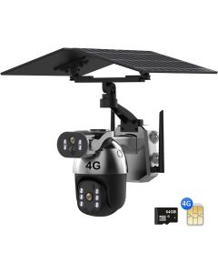 Telecamera Solare a Doppio Obiettivo F33 - 10x Zoom, 8K HD, IP65, Wireless per Esterni