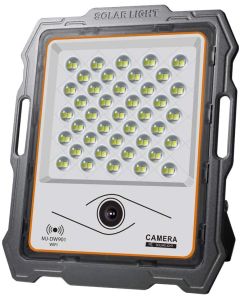 Faro led 100W con telecamera 1080p e pannello solare - 6500/7500 K Luce fredda