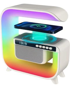 Lampada per caricabatterie per atmosfera wireless altoparlante e caricabatterie per luce ambientale lampada di ricarica wireless a LED con 6 colori