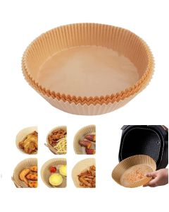 50 pz Fodere per forno in carta rotonda carta pergamena per friggitrice ad aria carta forno per friggitrice ad aria fodere friggitrice ad aria monouso antiaderenti