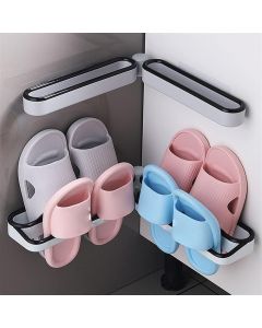 Mensola adesiva per pantofole asciugamani bagno organizer a parete apribile