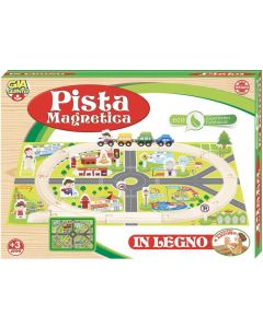 Pista magnetica in legno percorso macchinine giocattolo gioco per bambini +3anni