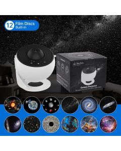 Proiettore Planetario 12 in 1 con Luce Notturna Stellare, Rotazione a 360° e Cronometraggio Automatico