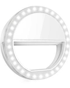 Selfie Light Ring, Ricaricabile 36 Anello Luminoso a LED con 3 Livelli di Luminosità, Supplemento Selfie Illuminazione Notte Oscurità Selfie Migliorato per Smartphone.