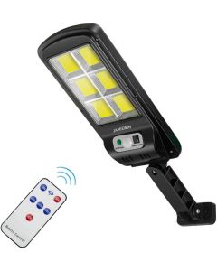 Faro lampione stradale faro led pannello solare sensore movimento 6 cob led
