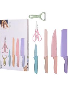 Set di coltelli da cucina colorati con confezione regalo lame antiaderenti con acciaio inossidabile di alta qualità set di coltelli da cucina