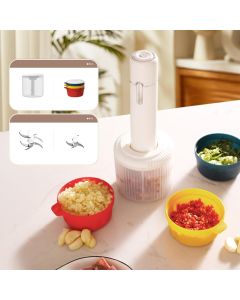 Robot da Cucina Elettrico Salvaspazio in ABS, Tritacarne e Tritatutto Ricaricabile USB, Ideale per Carne, Verdure, Noci e Pasti per Bambini