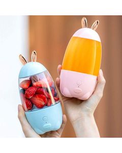 Frullatore portatile a forma di coniglio usb ricaricabile spremiagrumi tazza con due lame 1500mah per frutta