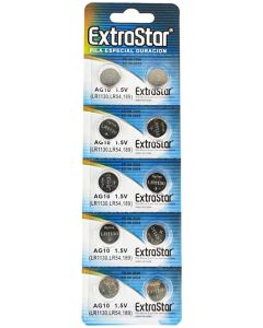 10 Batterie a Bottone Pile Ag10 1,5v Lr1130 389 Sr54 Sr1130 Lr54