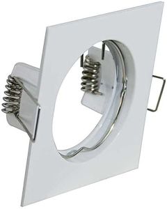 Porta Faretto Portafaretto Quadrato Fisso Incasso Bianco Lampada LED GU10 63mm