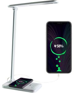 Lampada da tavolo dimmerabile con usb e ricarica wireless colore bianco (hd1903w)