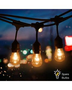 Catena Luminosa da esterno kit da 10 Lampadine E27 IP54 220V doppio Led 10 metri per Feste Natale Giardino