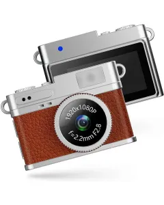 Mini Fotocamera Portachiavi HD 1080P – Nano Camera Retrò con Schermo IPS 0,96", Batteria Ricaricabile e Supporto TF fino a 128GB