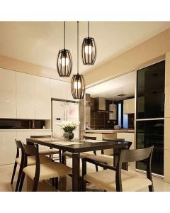 Lampadario Soffitto E27 Di Forma Ovale Nero Bianco Portalampada Sospensione A34