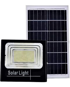 Shunjiuboy Faro LED Solare 200W con Sensore Crepuscolare, Telecomando e Timer, Luce Bianca Fredda 6500K, IP67 
