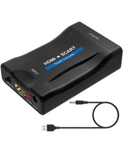 Adattatore convertitore da HDMI a SCART, converte segnale video e audio digitale 1080p HDMI in segnale analogico SCART CVBS, supporta formati PAL/NTSC