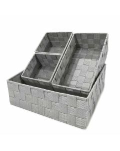 Set contenitori grigio 4 pezzi per mantenere ordine