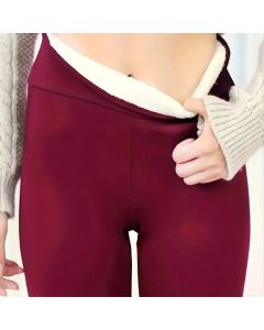 Pantaloni da donna in cotone e velluto spesso con peluche all'interno