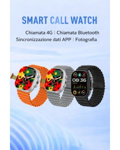 Smart Watch 4G Ultra Sim 4G con Slot SIM, Chiamate Autonome, Fotocamera, Fitness Tracker e Display Touch