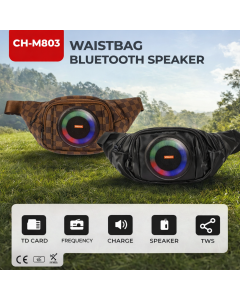 Marsupio con Speaker Bluetooth Integrato RGB – Wireless, Ricaricabile, con Slot TF, Perfetto per Sport, Viaggi e Tempo Libero