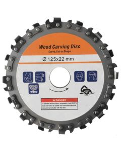 Smerigliatrice in acciaio inossidabile da 125 mm a 16 denti disco per la lavorazione del legno scanalatrice per catene disco da taglio per intaglio del legno per smerigliatrice angolare da 5 pollici carving shaping cutting