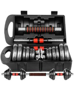 Set Manubri con Bilanciere Regolabile 15 kg – Ideale per Sollevamento Pesi e Bodybuilding