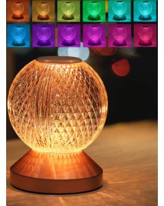 Lampada da comodino rgb a forma di paralume cambio colore touch lampada da tavolo ricaricabile