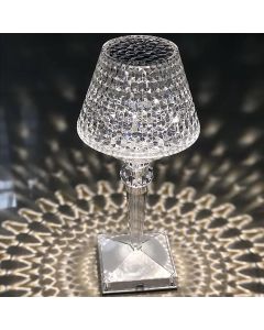 Lampada da tavolo in cristallo senza fili usb ricaricabile touch a 3 vie 28x12cm