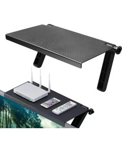 Supporto monitor staffa router pieghevole, 33x16 cm vassoio superiore tv ripiano per decoder tv box regolabile
