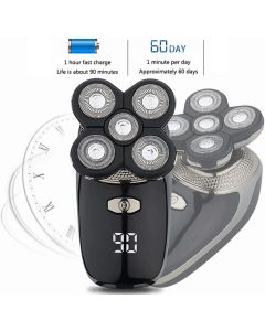Rasoio elettrico ricaricabile 5 in 1 testine rotanti