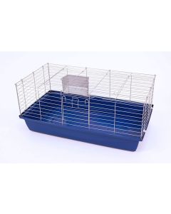 Gabbia per Porcellini D'India Cavie 60, Sistema di Chiusura di Sicurezza, Metallo Verniciato Grigio e Fondo in Plastica, 58 X 38 X H 31,5 cm