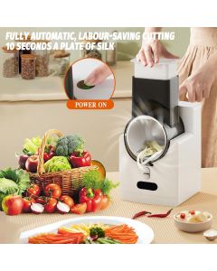 Grattugia Elettrica per Formaggio e Affettaverdure 3 in 1 con 6 Lame Intercambiabili