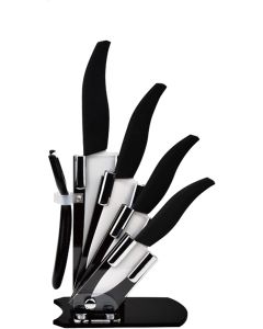Set coltelli con ceppo 6 pezzi Gusto casa acciaio rivestito nero